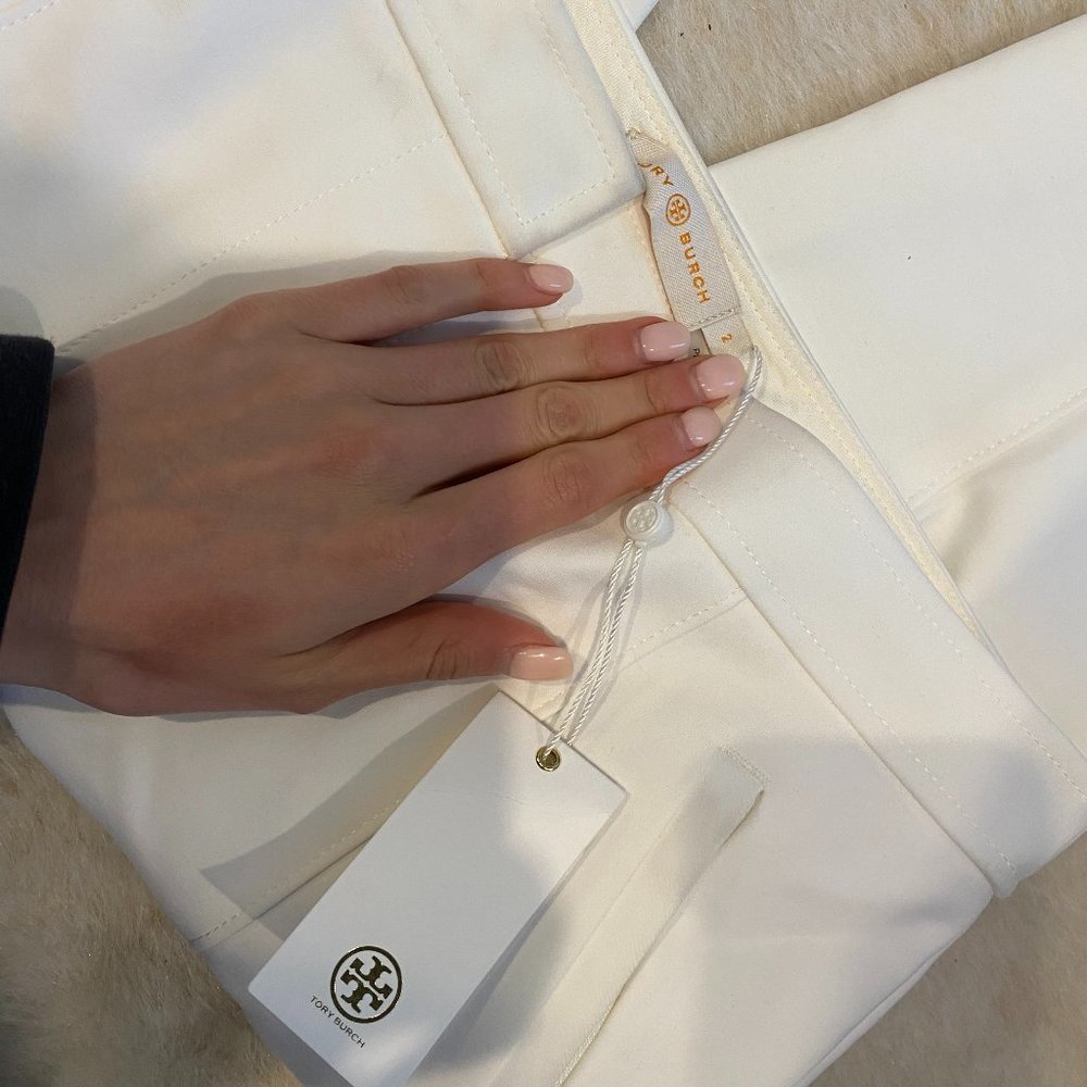 TORY BURCH vanner pant in new ivory, size 2, new